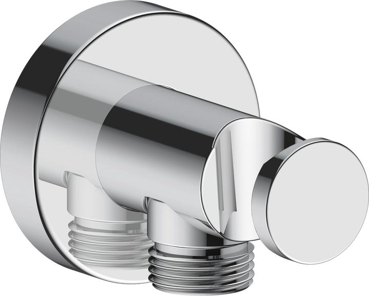 Image du produit Duravit Coude de raccordement mural rosace ronde, avec support de douche chromé