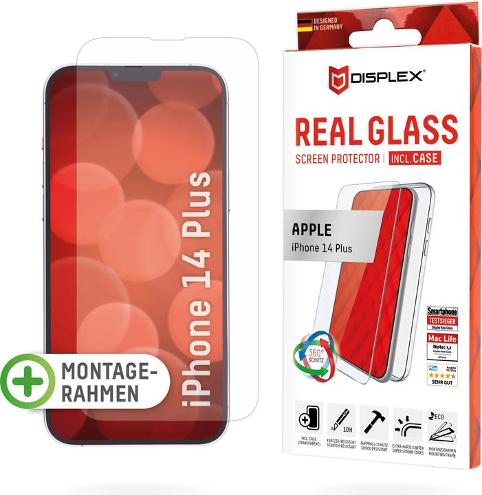 Produktbild Displex Real Glass, 2D Panzerglas + Handyhülle (1 Stück, Apple iPhone 14 Plus)