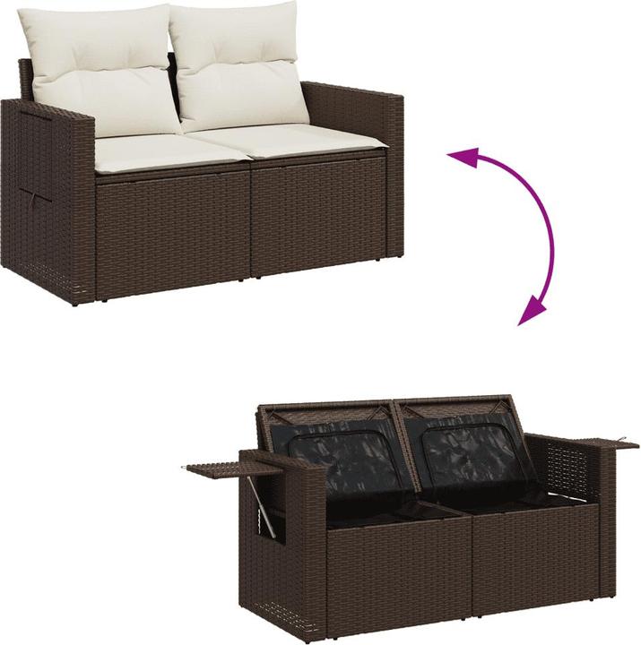 Actual product image VidaXL Garden furniture Sofa set Garden set 7-piece garden set Brown