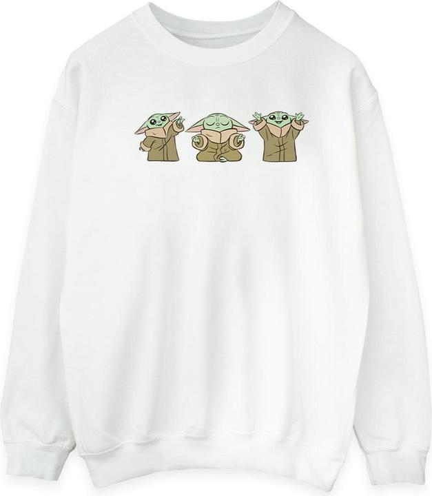 Actual product image Star Wars Mens The Mandalorian Grogu Poses Sweatshirt (S)