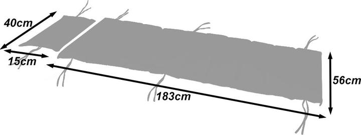 Actual product image Detex Sun-lounger cushion (183 x 56 x 7 cm)