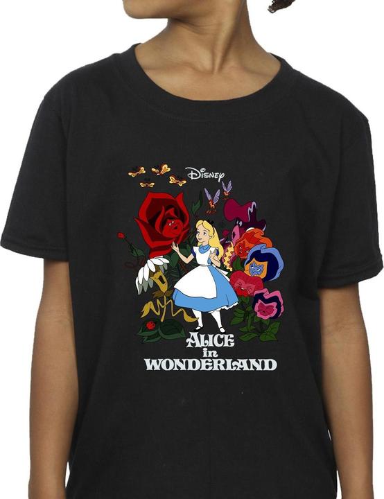 Immagine prodotto Disney T-shirt in cotone per le bambine Alice nel paese delle meraviglie con i fiori (116)