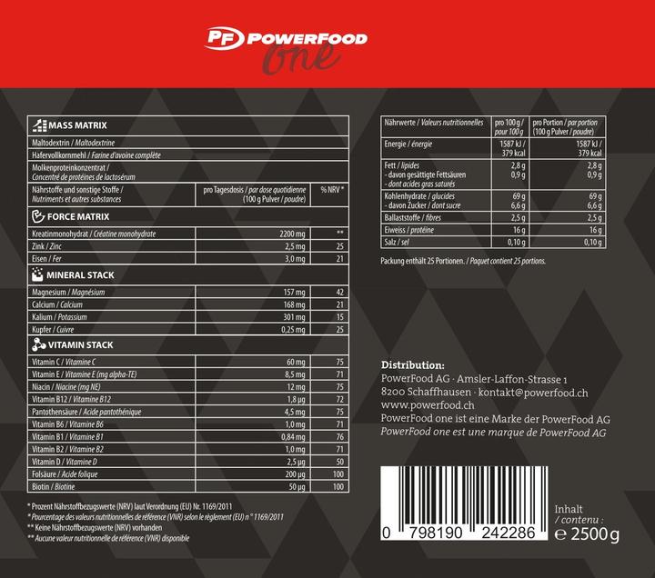 Produktbild PowerFood One Mass Builder (Strawberry Cream, 1 Stk., 2760 g)