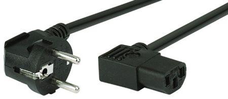 Actual product image Tecline Mains connection cable, shock-proof plug / cold-device socket angled, black, 1.8 m mains connection (1.80 m)