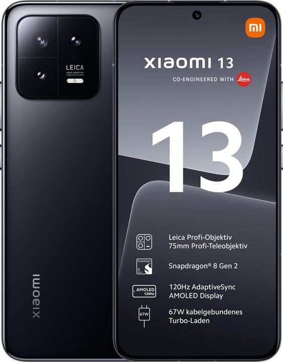 Xiaomi 13 (256 GB, Black, 6.36", Dual SIM, 50 Mpx, 5G)