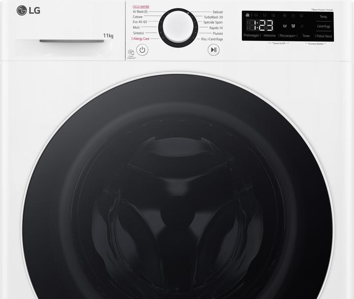 Produktbild LG F4R5011TSWW Waschmaschine 11kg AI DD, Klasse A-10%, 1400 U/min, TurboWash, Dampf (11 kg, Links)