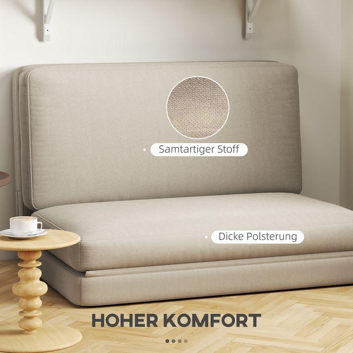 Produktbild Swisshandel24 Bodensofa 3-in-1 Klappbar Schlafsofa mit Samtoptik, bis 240kg, beige