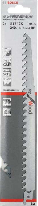 Produktbild Bosch Professional Zubehör Säbelsägeblatt S 1542 K, Top for Wood, 2er-Pack
