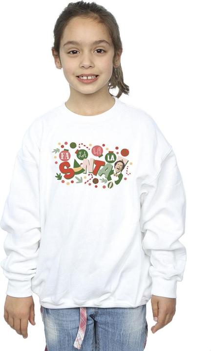 Actual product image Elf Girls Santa Fa La La Sweatshirt (104)