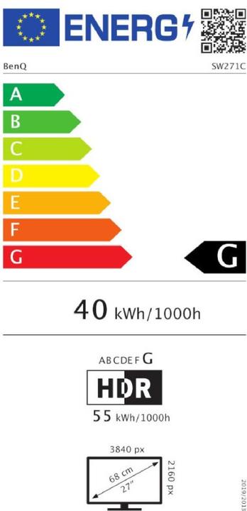 Energie-Label BenQ SW271C (3840 x 2160 Pixel, 27")