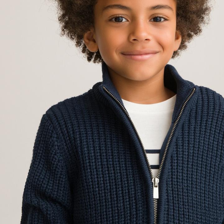 Produktbild La Redoute Collections Strickjack mit Reissverschluss und Stehkragen (94)