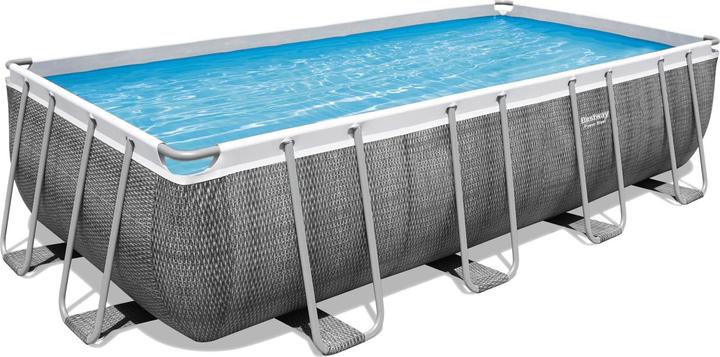 Produktbild Bestway Zwembad - Power Steel Rechthoek - 488 x 224 x 122 cm - Rotan - met Filterpomp 5.7 m3 (488 x 244 x 122 cm)