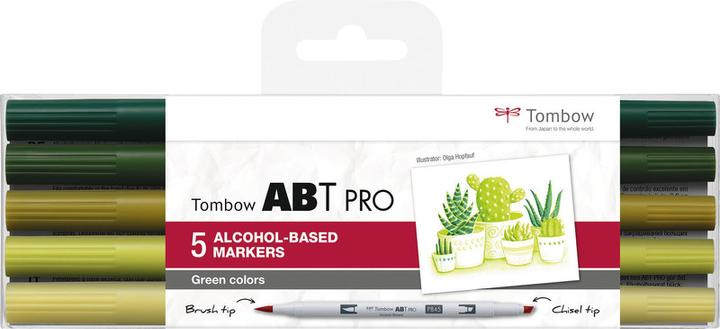 Produktbild Tombow Stifte Green Colors, mit Box, 5er-Set (Gelb, Hellgrün, Dunkelgrün, 5 x)