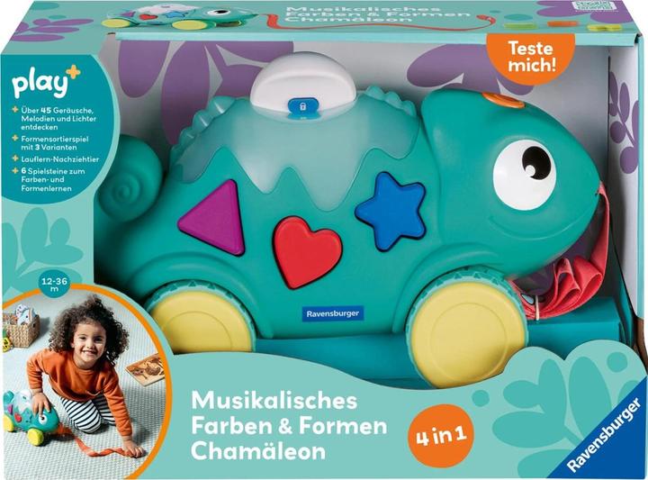 Produktbild Ravensburger 4875 play+ Musikalisches Formen und Farben Chamäleon, Farben- und Formensortierer, mit (Deutsch)