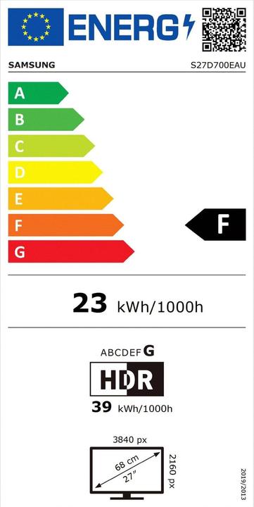 Energy Label Samsung ViewFinity S7 - S70D (3840 x 2160 Pixels, 27")