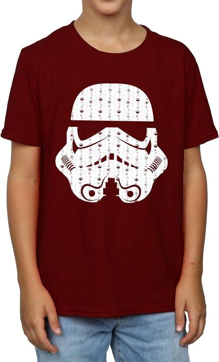 Actual product image Star Wars Boys Christmas Stormtrooper Helmet T-Shirt (140, 146)