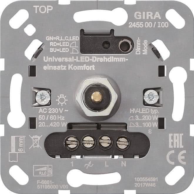 Immagine prodotto Gira Dimmer universale LED rotativo 245500 inserto comfort