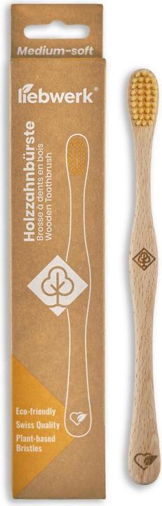 Immagine prodotto Liebwerk Spazzolino da denti in legno Ricine Leaf (Medio, 1 x)