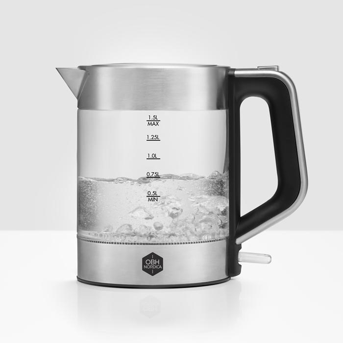 Image du produit OBH Nordica Venice Glass electric kettle Acier inoxydable, Transparent (1.50 l)