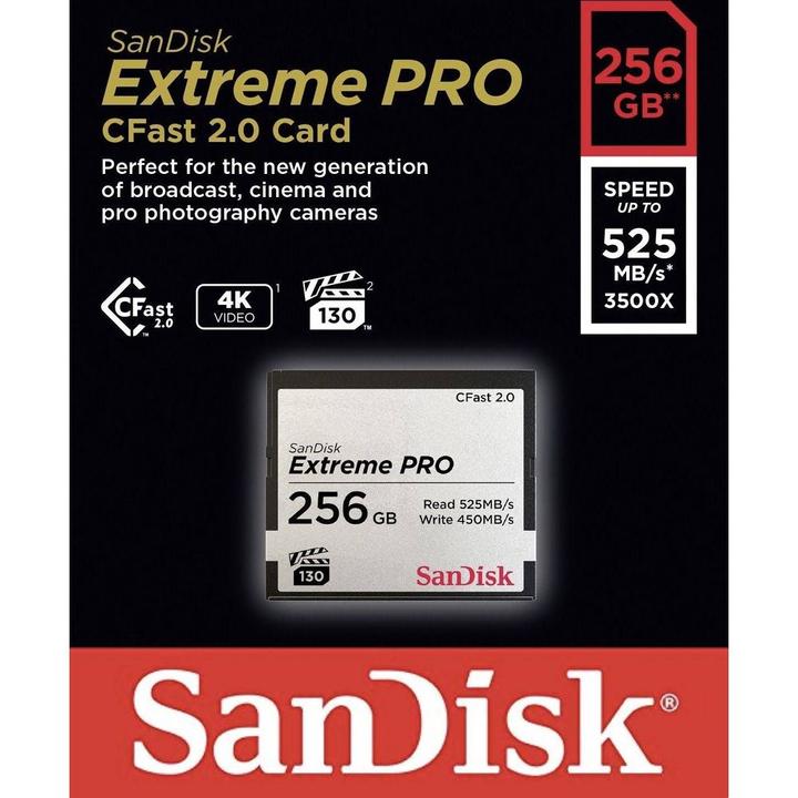 Actual product image SanDisk Cfast Card Extreme PRO (256 GB, CFast 2.0)