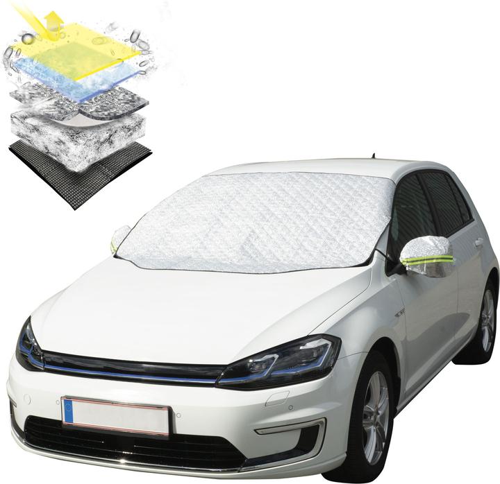 Actual product image Walser Premium thermal windscreen protector with side mirror cover, car windscreen cover 147x120 cm
