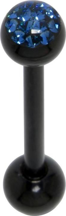 Immagine prodotto Bijouteria Piercing lingua (Acciaio chirurgico 316L, Resina epossidica, Vetro (di orologio), Rivestimento PVD (nero))