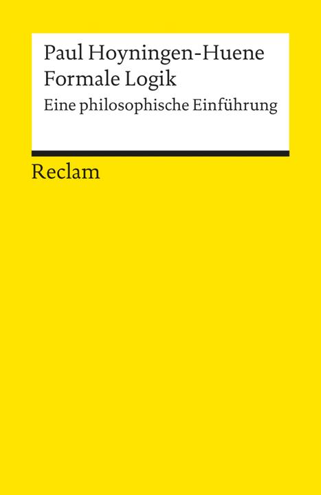 Actual product image Formal logic (German, Paul Hoyningen-Huene, 1998)