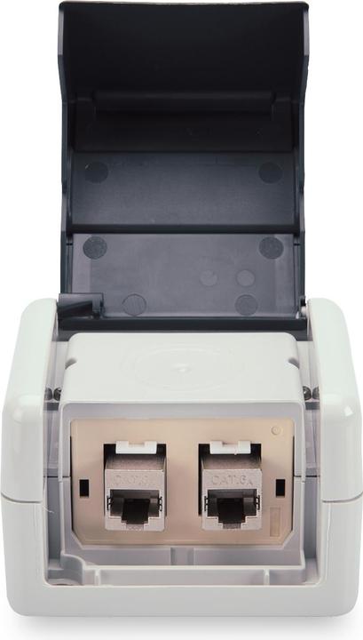 Produktbild Digitus Datenanschlussdose für Keystone Module IP44 Aufputz mit Klappdeckel optionaler Einsatz für 2x Key... (Kabel Zubehör)