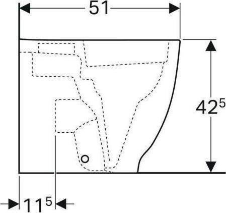 Produktbild Geberit splrandloses Tiefspl-WC Acanto stehend Abgang waagerecht wei Keratec 500602018