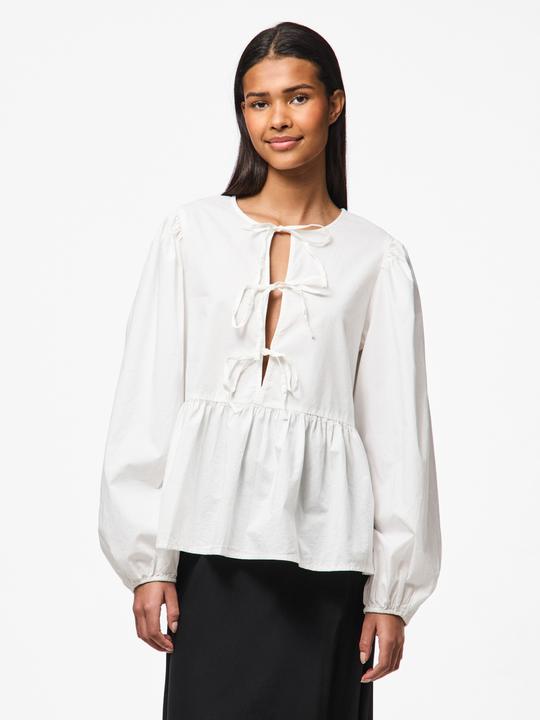 Actual product image Pieces Pcjolly Ls O-Neck Tie Top Wvn Noos Bc (XXL)