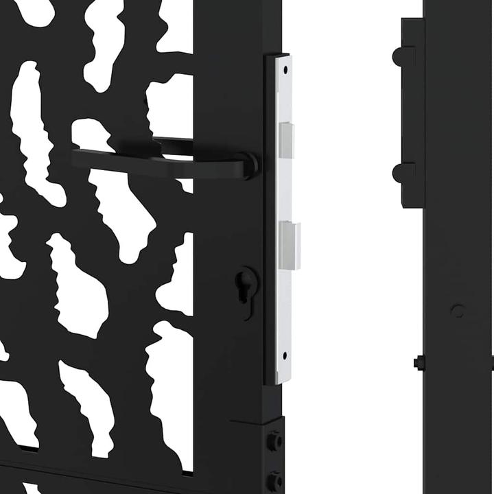 Produktbild VidaXL Gartentor Schwarz 105x130 cm Stahl Spurendesign Zauntor Outdoor Tor