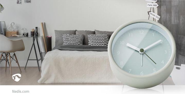 Actual product image Nedis Analogue Desk Alarm Clock Snooze Function Green