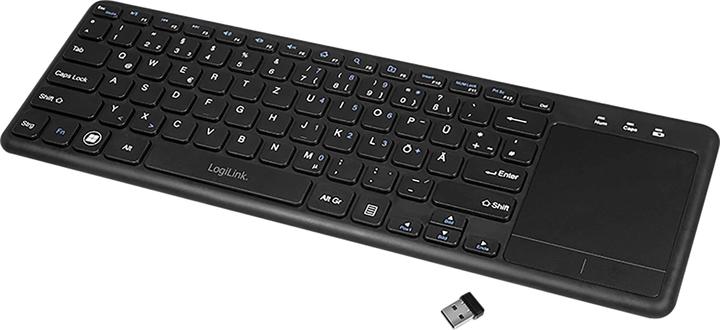LogiLink Tastiera wireless con touchpad, 2,4 GHz, nero (DE, Senza fili)