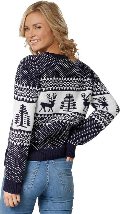 Produktbild tectake Weihnachtspullover Winterwunderland blau-weiss für Frauen (XL)