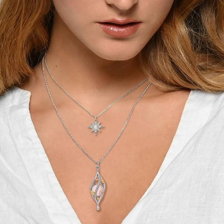 Actual product image Engelsrufer Flower of Life Necklace (925 silver, Coloured stone, 60 cm)