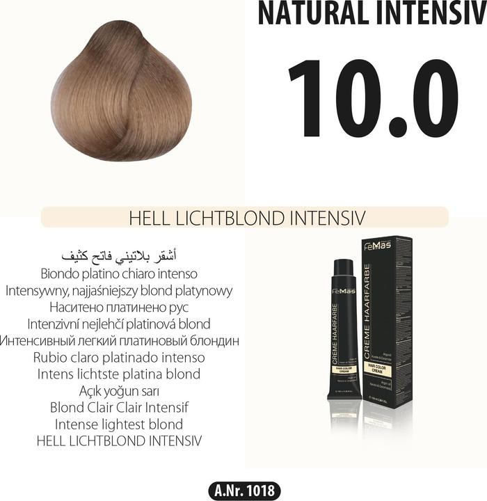 Actual product image FemMas (10.0) Haarfarbe Hell Lichtblond Intensive 100ml (10.0 Light Light Blonde Intensive)