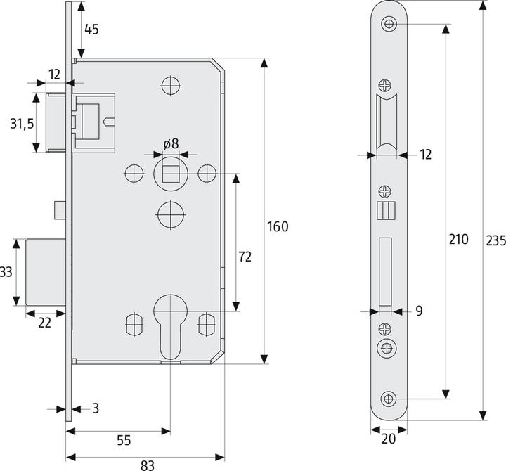 Actual product image Abus Automatic door lock ABTS45551 (Mortise lock)