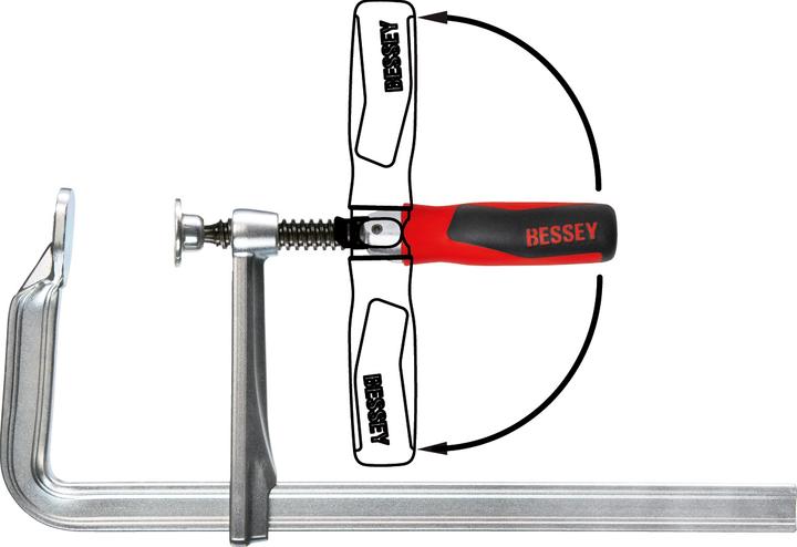 Produktbild Bessey Ganzstahl-Schraubzwinge mit Klappgriff GZ50-12KG 500/120 (500 mm)