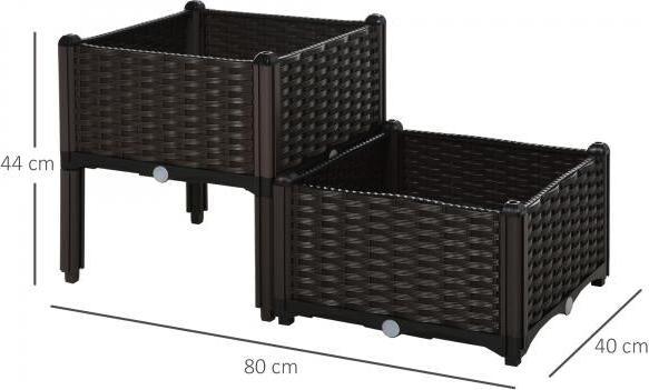 Immagine prodotto Outsunny Letto rialzato a 2 pezzi in look rattan