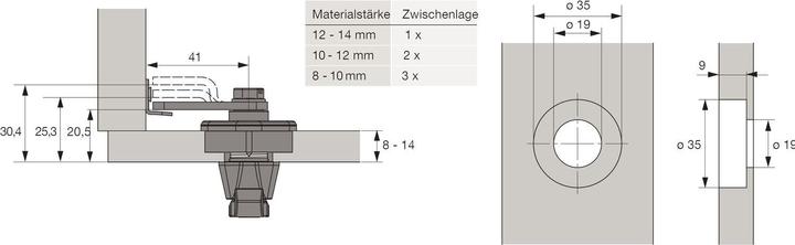 Produktbild Hettich Drehriegelschloss / Spindschloss, Stahl vernickelt (Drehknopfzylinder)