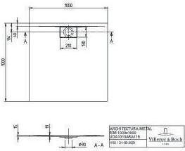Actual product image Villeroy & Boch V&B Shower tray ARCHITECTURA METALRIM square 1000x1000x15mm white
