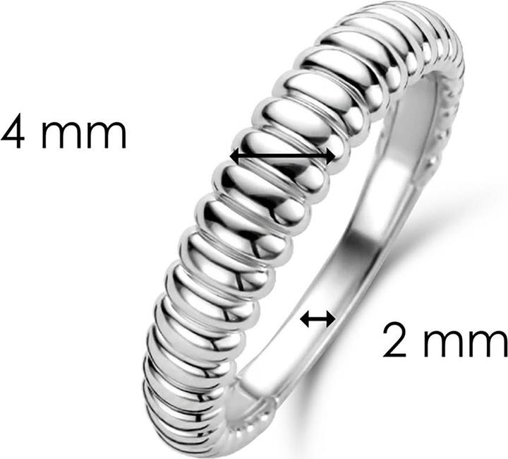Produktbild Ti Sento Milano Ring Silber rhodiniert Rippenstruktur 12218SI (56, 925 Silber)