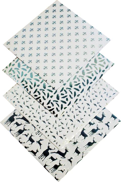 Actual product image Gebrüder Bertels Folding paper "Silver X-Mas", 15 x 15 cm, 32 sheets (110 g/m², 32 x)