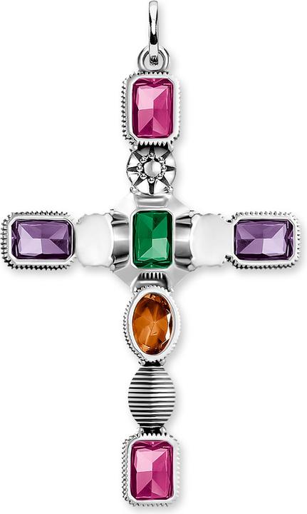 Produktbild Thomas Sabo Anhänger Kreuz farbige Steine (Silber 925, Perlmutt)