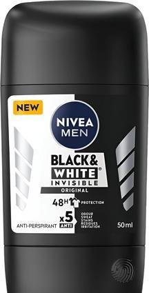 NIVEA Solid antiperspirantack & White Invisible Original 50 ml (Stick, 50 ml)