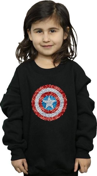 Actual product image Girls Captain America Pixelated Shield Sweatshirt (128)