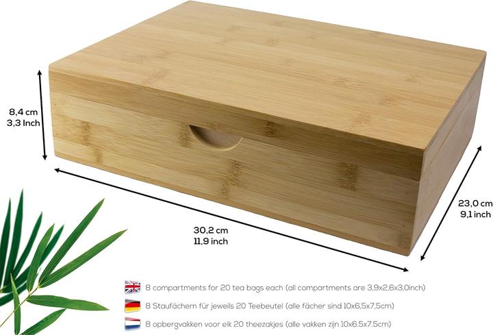 Immagine prodotto Bamobo Teekiste mit 8 Fächern (160 Teebeutel)