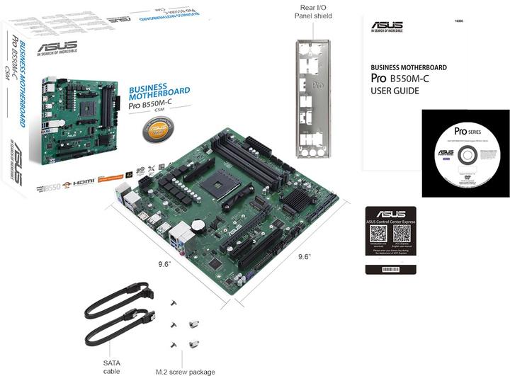 Image du produit ASUS PRO B550M-C/CSM (AM4, AMD B550, mATX)