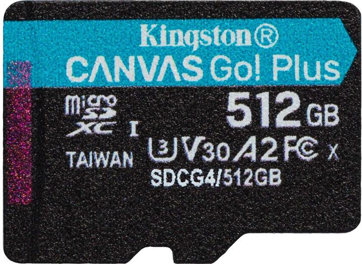 Produktbild Kingston Card Canvas Go Plus MicroSD +ADP 512GB (512 GB, microSDXC, U3, UHS-I)