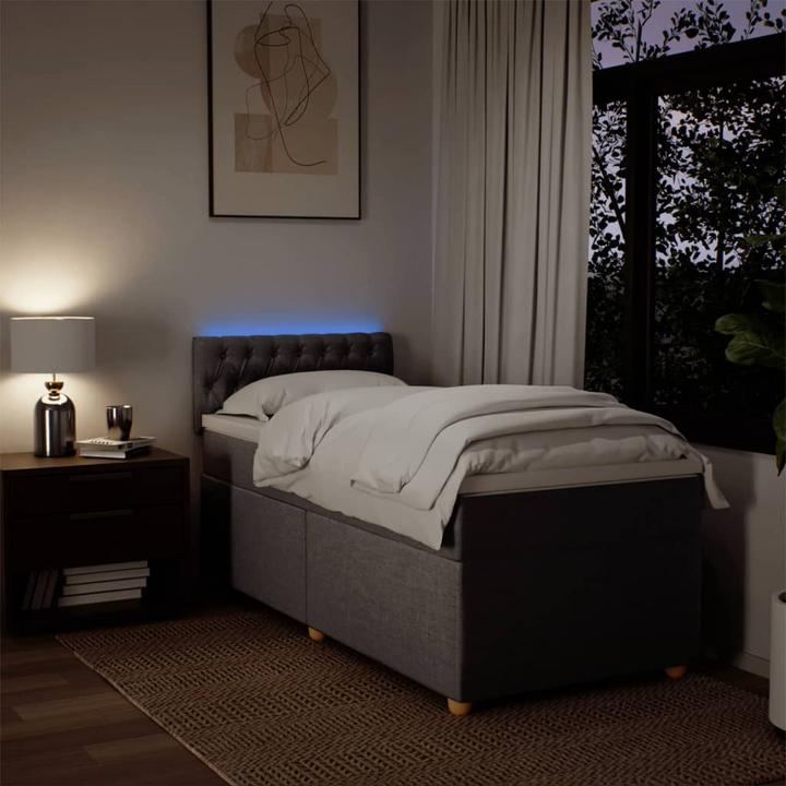 Produktbild VidaXL Boxspringbett Doppelbett Polsterbett Bett Matratze Taupe 200x200cm Stoff (200 x 200 cm, 200 x 200 cm)